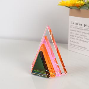 TEMU 1개 아크릴 삼각 책꽂이, 튼튼하고 견고하며 미끄럼 방지 기능이 있어 가정 사무실 장식에 적합합니다.