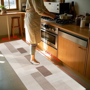 TEMU 1개 모던 그레이 기하학적 미끄럼 방지 세탁 가능 매트 - 거실, 침실, 욕실, 공항 라운지용 100% 폴리에스터 소프트 플러시 매트 - 대형 사이즈 옵션 제공, 침실 컴포트 매트 | 스타일리쉬 바닥 장식 | 내구성 있는 바닥 매트, 침실 러그