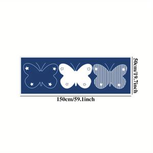 TEMU 1개 모조 캐시미어 1000g/m² 두께 1cm 40x120cm/15.7x47.2인치, 1개 블루 매트 나비 패턴 부드러운 플러피 매트 침실 베드사이드 매트 홈 매트 휴일 생일 선물 거실 침실 복도 주방 실내 라운지용