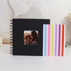 TEMU 1pc 40페이지 DIY 스크랩북 20매, 코너 탭과 크래프트 종이가 있는 블랙 메모리 북, 결혼식 손님 책, 연간 앨범, 선물, 데이, 졸업, 가족 스크랩북, 크래프트 종이, 크리스마스, 어머니의 날, 부활절, 추수 감사절, 새해, 여행, 소형 크기