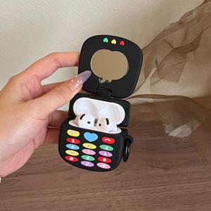 TEMU 플립 미러 펭귄이 적합한 실리콘 헤드폰 케이스, AIRPODSPRO2 제2세대 무선 3세대 무선 이어폰 쉘, 제2세대 제3세대 보호 커버