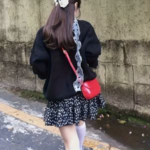 TEMU 우아한 폴카 도트 스카프 - 여성용 시크한 흰색 및 검은색 넥 타이, 캐주얼한 외출, 스타일리시한 헤어 액세서리, 폴리에스터 블렌드, 손세탁 또는 건조 세탁, 캐주얼한 외출 액세서리 | 시크한 넥 타이 | 폴리에스터 블렌드