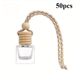 TEMU 차량용 걸이형 방향제 50개입, 향기 공급용 빈 유리 향수병, 에센셜 오일 펜던트, 장식용 향수병.|차량용방향제