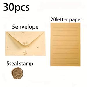 TEMU 30개 세트 우아한 플로럴 봉투 - 섬세한 꽃과 잎 디자인, 웨딩 초대장, 데이 카드, 비즈니스 편지, 감사 카드에 완벽, 17.5x11cm, 매트 마감, 왁스 실 클로저 | 플로럴 패턴 봉투 | 크리스마스, 새해, , 파티 이벤트용 매트 표면 문구류