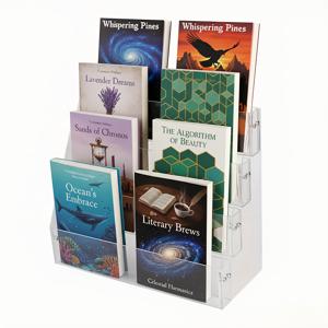 TEMU 3/4단 투명 아크릴책장 - 사무실/가정용 이동식 분할판이 있는 모듈형 데스크탑 수납대, 공간절약형 디스플레이 Stand (서적·잡지·일기북·미술품)