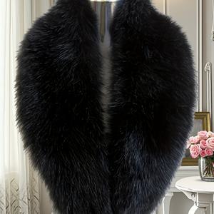 TEMU 플러스 사이즈, 고품질 인조 퍼 칼라 우아한 방풍 보온 조끼 쇼울 가을 겨울용