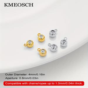 TEMU 스토퍼 비즈 - 조절 가능한 포지셔닝 비즈, 챰 루프가 있는 론델 슬라이더 스페이서 비즈, DIY 주얼리 팔찌 & 목걸이 제작용 내부 고무 슬라이더 비즈