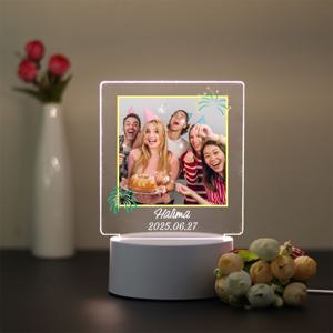 TEMU 2D 평면, 1개 맞춤형 사진 & 이름 LED 무드등 -- 테이블 램프, 결혼식, 생일, 크리스마스, 발렌타인데이 선물용 - /플라스틱 저전압 램프 (36)|무드등