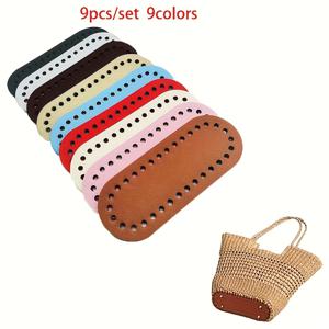 TEMU 9피스 세트 핸드메이드 가방 만들기 키트 - 9가지 색상 옵션 (핑크, 베이지, 블랙, 그레이, 레드, 화이트, 브라운, 블루, 터키즈) DIY 공예 완성 베이스 플레이트 후크 & 루프 클로저 포함, 핸드백, 지갑, 폰 케이스, 파우치용 - PU, DIY 지갑 만들기
