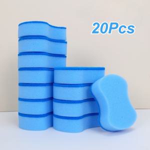 TEMU 20개입 헤비듀티 스크래치 방지 블루 주방 스펀지, 식기세척기 및 수동 세척 호환, 냄비, 팬, 접시용 스펀지 - //논스틱 표면용