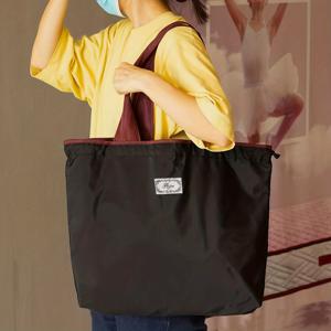 TEMU 대형 재사용 접이식 토트백 - 조절 가능한 드로스트링 탑, 넉넉한 접이식 디자인의 헤비듀티 나일론 쇼핑백, 장보기, 책, 체육관 및 여행용 - 멀티컬러 옵션 (사진 참조)