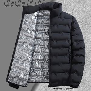 TEMU 남성용 스탠드 칼라 경량 재킷 | 벌집 단열, 따뜻한 가을-겨울 트렌디한 숏 코트, 솔리드 컬러 포켓, 섬유