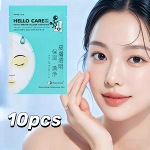TEMU 콜라겐 마스크 10개 세트 헬로 케어 인텐시브 알부틴 콜라겐 마스크팩 | 잡티 케어·수분탄력·저자극 브라이트닝 톤업 진정 톤업·잡티·수분충전 데일리팩
