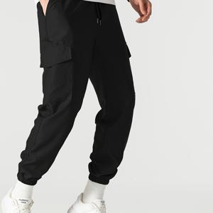 TEMU 남성용 경량 베이지 카고 팬츠 - 캐주얼, 편안한 핏, 끈 조절 허리 & 다수의 포켓, 튼튼한 폴리에스테르, 매일 착용하기 좋은 기계 세탁 가능