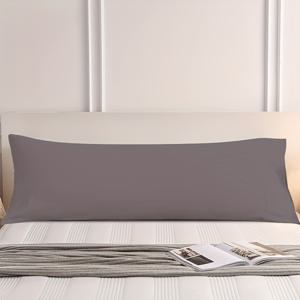 TEMU 100% 폴리에스터 원단으로 제작된 브러시 처리된 단색 긴 베개 커버 1개. 부드러운 촉감과 피부 친화적인 소재로 편안함을 제공하며 침대 또는 소파에 놓을 수 있습니다. 흰색, 검은색, 다크 그레이, 자드 등 다양한 색상으로 제공됩니다.