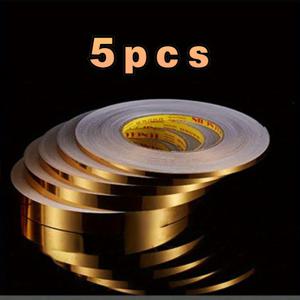 TEMU 홈 데코용 자가 점착식 3D 벽지 스티커, 50M 블랙 앤 골드 디자인, 방수 타일 테이프 (바닥 및 벽면 틈새 밀봉용), 공간의 아름다움을 향상시키기에 완벽합니다.