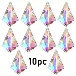TEMU 50mm 소뿔 10개 컬러풀 프리즘 캐처, 햇빛 무지개 펜던트, 창문용 유리 장식품 홈 가든 웨딩 DIY 장식