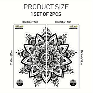 TEMU 2개 세트 SUPSTIER 자체 접착 이슬람 만다라 꽃 벽 스티커 - 방용, 접착식 제거 가능한 비닐 데칼, 보라/금색/검정 그라데이션, 대형 불규칙 시트, 벽용, 광택, 이슬람 기하학 패턴