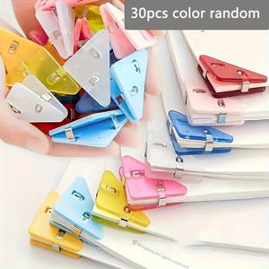 TEMU 30개 컬러풀 아크릴 삼각 클립 - 다용도 종이 & 청구서 거치대, 책 모서리 바인더 클립, 책상 정리용, 튼튼한 PMMA 소재, 사무실 및 가정용 이상적