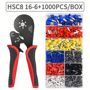 TEMU CLAMPLUS 육각형 압착 도구 세트 및 관형 단자 상자 - 고탄소강, AWG30-5 범위, 주택 개조 및 전기 장비 설치용