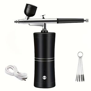 TEMU 휴대용 멀티기능 에어브러시 USB 충전식 미니 에어브러시 세트, 모델 컬러링, 페인팅, 벽 스프레이 페인팅, 네일 디자인, DIY, 장식 등에 안전하고 적합! 할로윈 축제