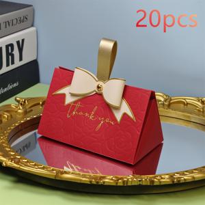TEMU 20개 세트 - 우아한 삼각형 웨딩 선물박스 (리본포함) | 사탕, 선물 & 파티 장식에 완벽! 기념일, 발렌타인데이, 어버이날, 추수감사절, 크리스마스, 할로윈에도 딱!