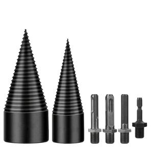 TEMU 화목 분쇄기 2개 세트 42mm+32mm 간편한 나무 분쇄 드릴 비트 강력 전동 드릴 콘 스크루드라이버 도구 효과적인 나무 분쇄 건조한 부드러운 나무 + 드릴 비트 부착물 4개