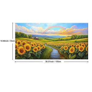 TEMU 1개 화려한 & 무지개 풍경 캔버스 아트 - 현대적인 액자 벽 장식, 푸른 하늘의 고요한 목가적 풍경 - 거실, 침실, 욕실에 이상적 - 튼튼한 목재 프레임, 캔버스에 잉크 프린트, 실내/외부 사용, 야외 장식