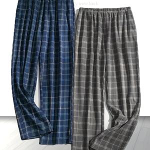 TEMU 남성용 2피스 체크무늬 파자마 바지 - 신축성 좋은 편안한 그리드 파자마, 세탁기 사용 가능 - 수면복, 홈웨어 & 캐주얼 라운지 팬츠|잠옷|냉장고바지|파자마