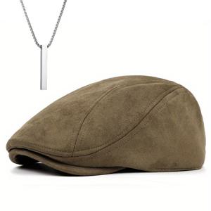 TEMU 2개 세트 남성용 사슴뿔 비니와 목걸이, 방풍 보온 겨울 모자 크리스마스 파티 액세서리|남자목걸이