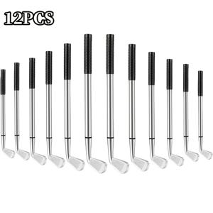 TEMU 12개 골프 클럽 라운드 볼펜 재미있는 스포츠 골프 클럽 학생 및 동료 사무용품에 적합