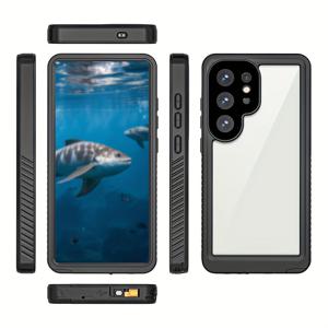 TEMU 새로운 초슬림 투명 360도 완전 보호 강력한 낙하 방지 스크래치 방지 내마모성 방수 휴대폰 케이스, 삼성 갤럭시 S25 울트라 S24 플러스 S23 S20 S21 FE A55용, 끈 포함, 야외 스포츠 수영 다이빙 커버