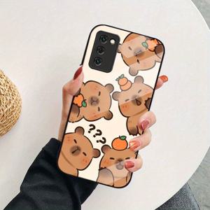 TEMU 폰 케이스: 갤럭시 S20 S10 S9 노트 20 10 울트라 플러스 FE 5G용 귀여운 카툰 카피바라 패션 강화유리 폰 케이스