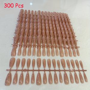 TEMU 300개입 10줄 핑크 피부톤 롱 스틸레토 라운드 네일 팁, 다양한 사이즈 롱 스틸레토 라운드 누드 인조 손톱, 홈 네일 아트에 적합, 간편한 부착