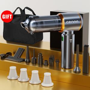 TEMU CENRR 16000PA 고 흡입력 휴대용 자동차 진공 청소기, 100W 브러시리스 모터, 배터리 디스플레이, 휴대용 무선 진공 청소기, 4-in-1 가정 및 자동차 사용, 강력한 0-200W, 조용한 80dB, USB 충전, 36V 최대 전압, 먼지 컵 0.2L, 플라스틱 바디