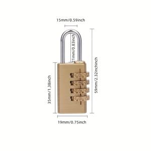 TEMU 골든 체인이 달린 미니 비밀번호 자물쇠, 미니 박스 및 문 및 수납 캐비닛용 3/4자리 숫자 잠금장치, 방수 기능, 사용하기 쉬움, 구리 소재