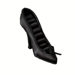 TEMU 세련된 반지, 귀걸이 및 액세서리 정리를 위한 고급 주얼리 정리대가 특징인 블랙 하이힐 신발 디스플레이 스탠드