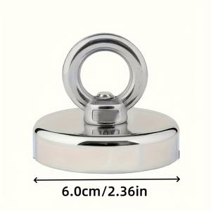 TEMU 573파운드 무게의 강력한 낚시 자석, 접시머리 링 볼트 특징 - 300파운드의 끌어올림력, 실내 및 실외 자석 낚시, 자석 낚시 키트에 적합.