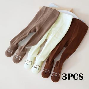 TEMU 3팩 여아용 패셔너블 올매치 솔리드 컬러 타이츠 & 레깅스 세트