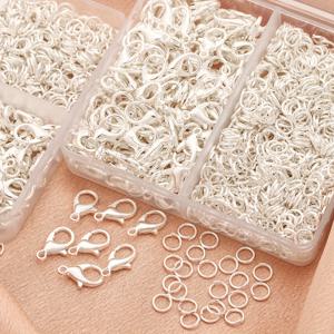 TEMU 600개/박스 주얼리 걸쇠 & 점프 링, 주얼리 제작 액세서리 키트, 점프 링 500개 및 로브스터 걸쇠 100개 포함, 수제 비즈, 스페이서 비드 커넥터, 팔찌 발찌 연결 걸쇠, 목걸이 오픈 점프 링에 적합|링귀걸이|키링부자재