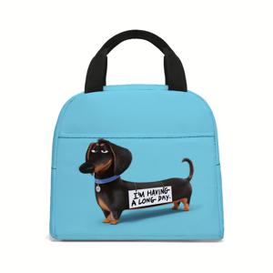 TEMU 닥스훈트 런치백, 보온 토트백, 휴대용 핸드백, 멀티펑셔널 아이스백 런치백, 직장인 및 여행용 피크닉 백, 비식품접촉 방지, 학교 가방|얼음주머니