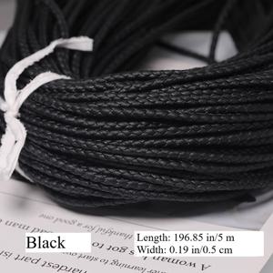 TEMU 5미터 PU 가죽 꼬임 코드 3-10mm 원형 로프 DIY 주얼리 만들기 키체인 팔찌 공예용 소품