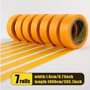 TEMU [7롤/14롤 밸류팩] 고정력, 잔여물 없음의 오리지널 옐로우 페이퍼 마스킹 테이프. 프로젝트, 벽 장식, 페인팅 프레임, 차량 스프레이 페인트 마스킹에 적합. 엑스트라 와이드, 찢김 방지, 고온 네일 아트 라인