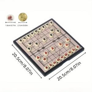 TEMU 1개 중국 체스 보드 게임 - 성인 및 청소년을 위한 전략적 사고력 & 문제 해결 보드게임, 휴대용 컴팩트 디자인 블랙 프레임, 비판적 사고 능력 개발