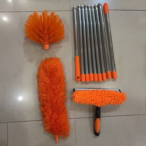 TEMU 1개 6m 고도 청소 키트 + 1.5-4.9m 연장봉 포함, 창문 및 천장 먼지 제거용 마이크로파이버 거미줄 닦이