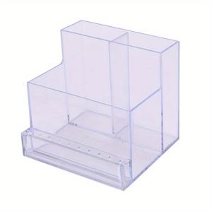 TEMU 네일 드릴 비트를 보이도록 하는 투명 아크릴 박스, 매니큐어 도구를 위한 메이크업 정리함으로 사용 가능