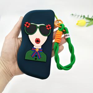 TEMU 1개 여성용 실리콘 안경 케이스, 끈 포함 - 귀여운 애니메이션 얼굴 & 하트 디자인, 지퍼 잠금, 휴대용 안경 보관 가방 (손목 스트랩 포함), 어버이날 & 생일 선물로 이상적, 데일리 액세서리, 보관, 안경 액세서리, 선글, 안경 파우치, 휴대용 안경 케이스, 안경 보관 케이스, 안경 거치대