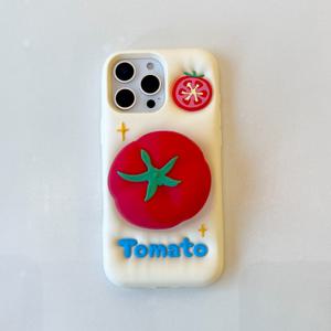 TEMU 원래 토마토 스탠드, 아이폰 12/13/14/15/16 플러스에 적합한 고품질 실리콘 폰 케이스, 창의적, 니시, 렌즈 보호가 있는 귀여운 보호 커버