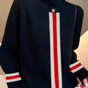 TEMU 여름/겨울용 신상 여성용 3색 하이넥 긴팔 캐주얼 스웨터