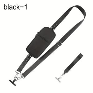 TEMU 조절 가능한 크로스바디 휴대폰 끈과 손목 스트랩이 있는 넉넉한 디자인으로 휴일 또는 파티 선물로 완벽하며 모든 휴대폰 모델과 호환되며 클립이 달려 있어 다용도 사용이 가능하며 트렌디하고 가벼운 데일리 제품으로 남녀 모두에게 적합 - 블랙